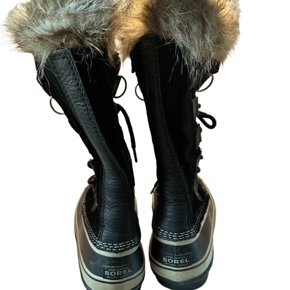 SOREL Women's Joan of Arctic Waterproof Winter Boots in black/quarry Size 10 - Picture 2 of 9